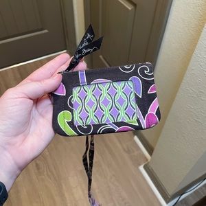 Vera Bradley purple punch wallet/key ring/lanyard